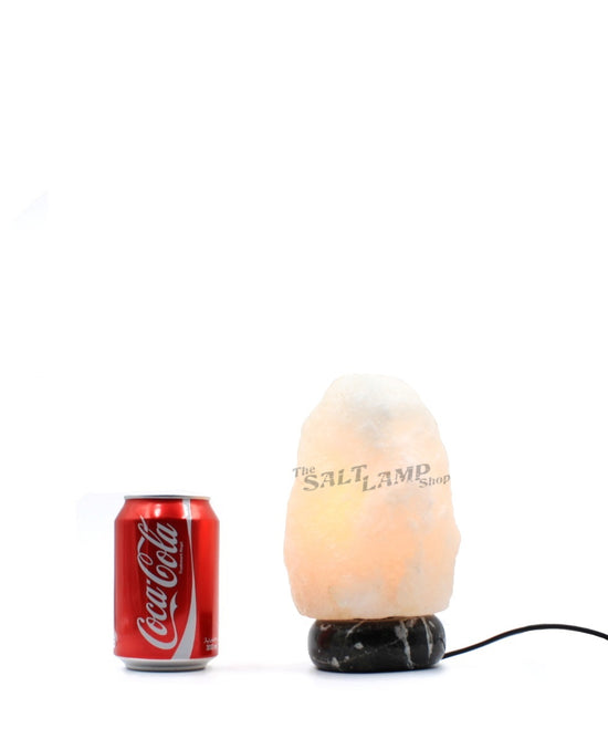 1-2kg Rare White Himalayan Salt Lamp (Black Zebra Marble Base)