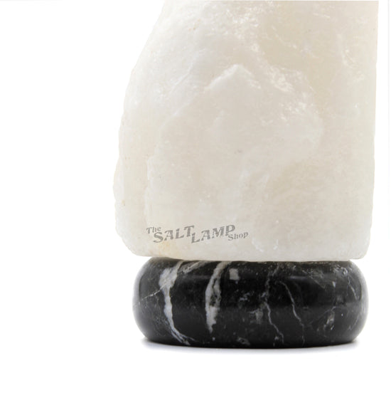 Load image into Gallery viewer, 1-2kg Rare White Himalayan Salt Lamp (Black Zebra Marble Base)

