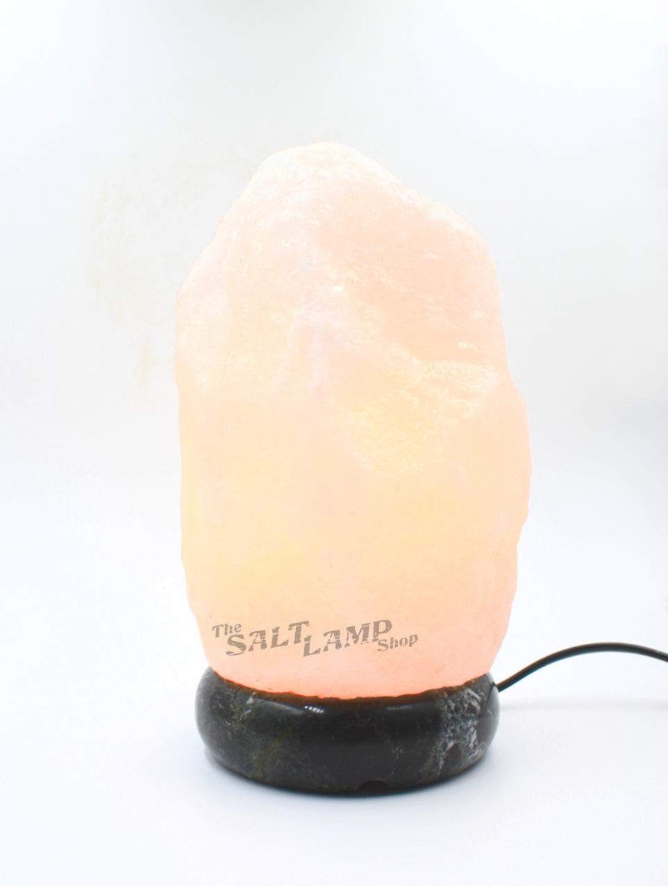 3-5kg Rare White Himalayan Salt Lamp (Black Zebra Marble Base)