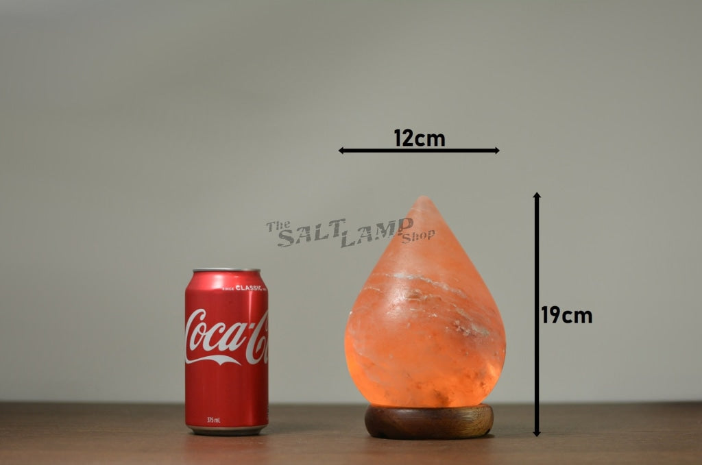 Tear Drop Salt Lamp (Timber Base) Crafted