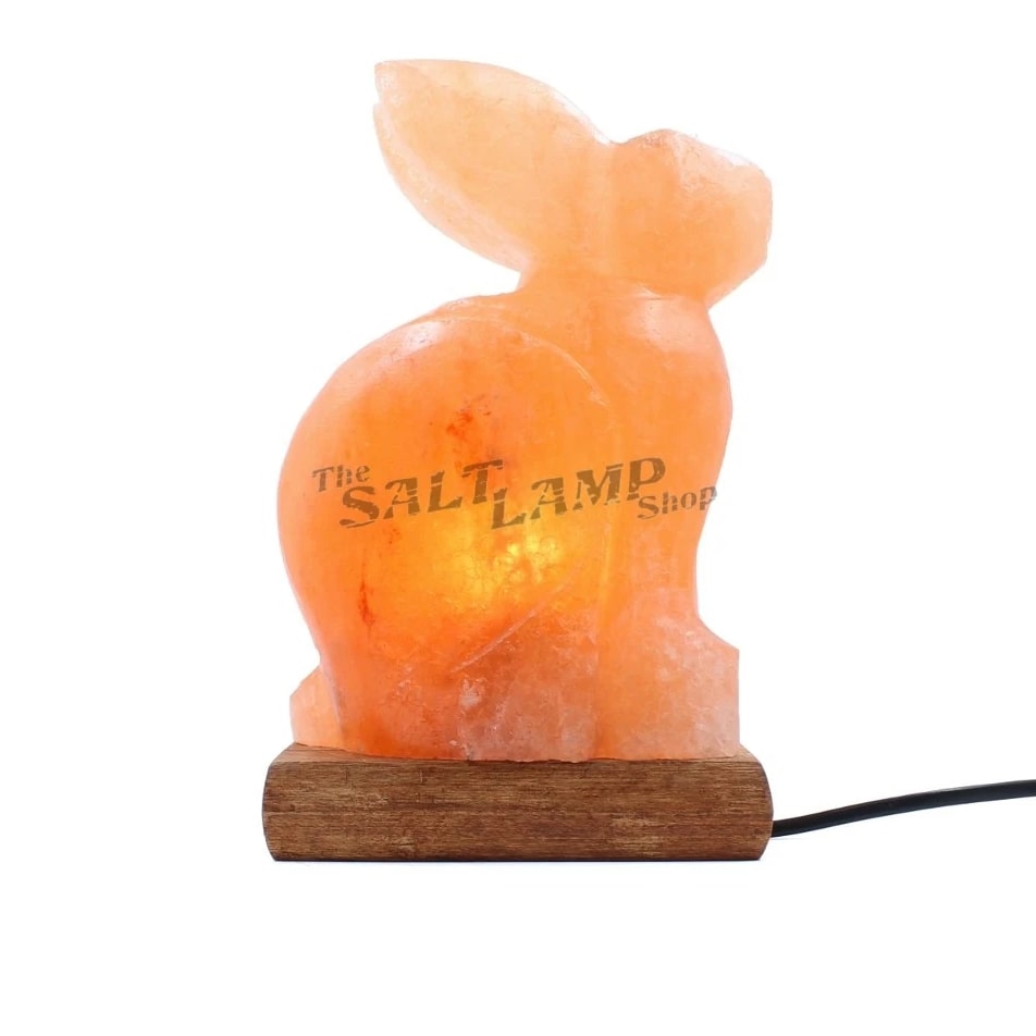 Rabbit Salt Lamp (Timber Base)