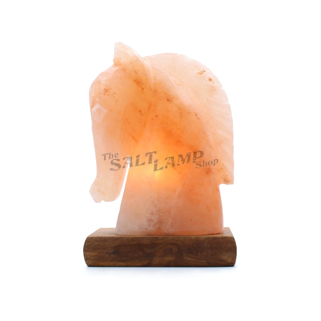 Load image into Gallery viewer, Horse Salt Lamp (Timber Base) Crafted
