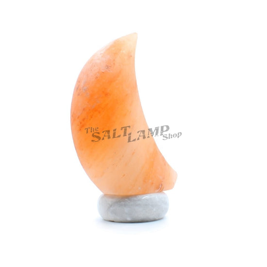 Crescent Moon Salt Lamp (Sky Blue Marble Base) Crafted