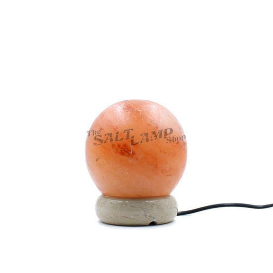 Load image into Gallery viewer, Small Sphere Salt Lamp (Off White Marble Base) Crafted
