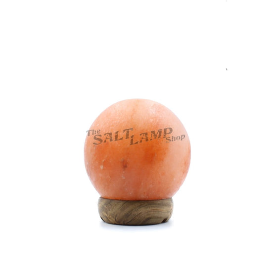 Small Sphere Salt Lamp (Timber Base) Crafted