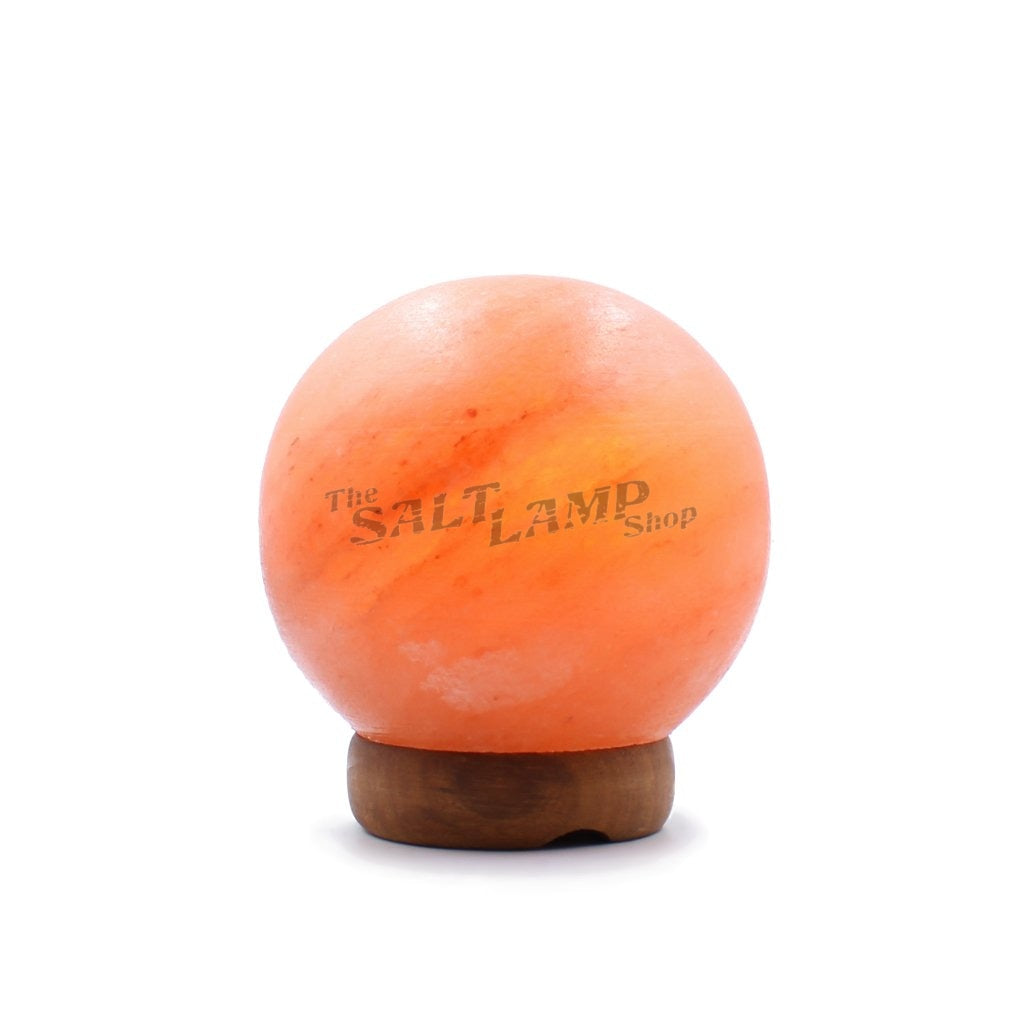 Sphere Ball Salt Lamp (Timber Base) Crafted