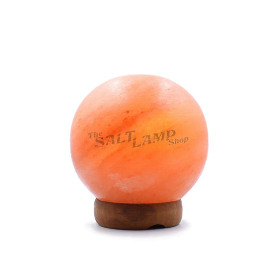 Load image into Gallery viewer, Sphere Ball Salt Lamp (Timber Base) Crafted

