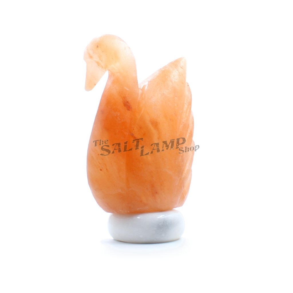 Swan Salt Lamp (Cloudy White Marble Base) Crafted