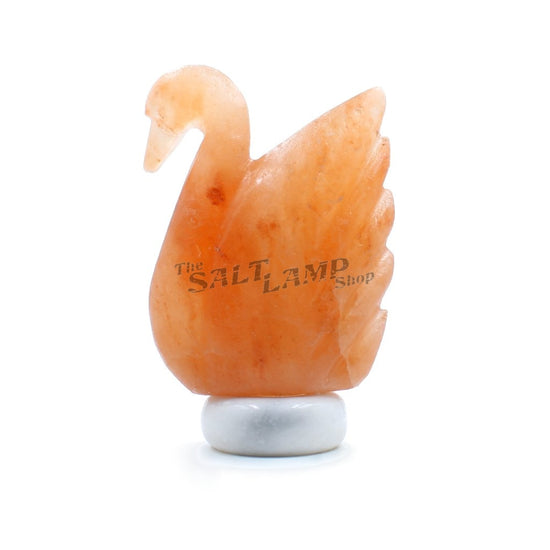 Swan Salt Lamp (Cloudy White Marble Base) Crafted