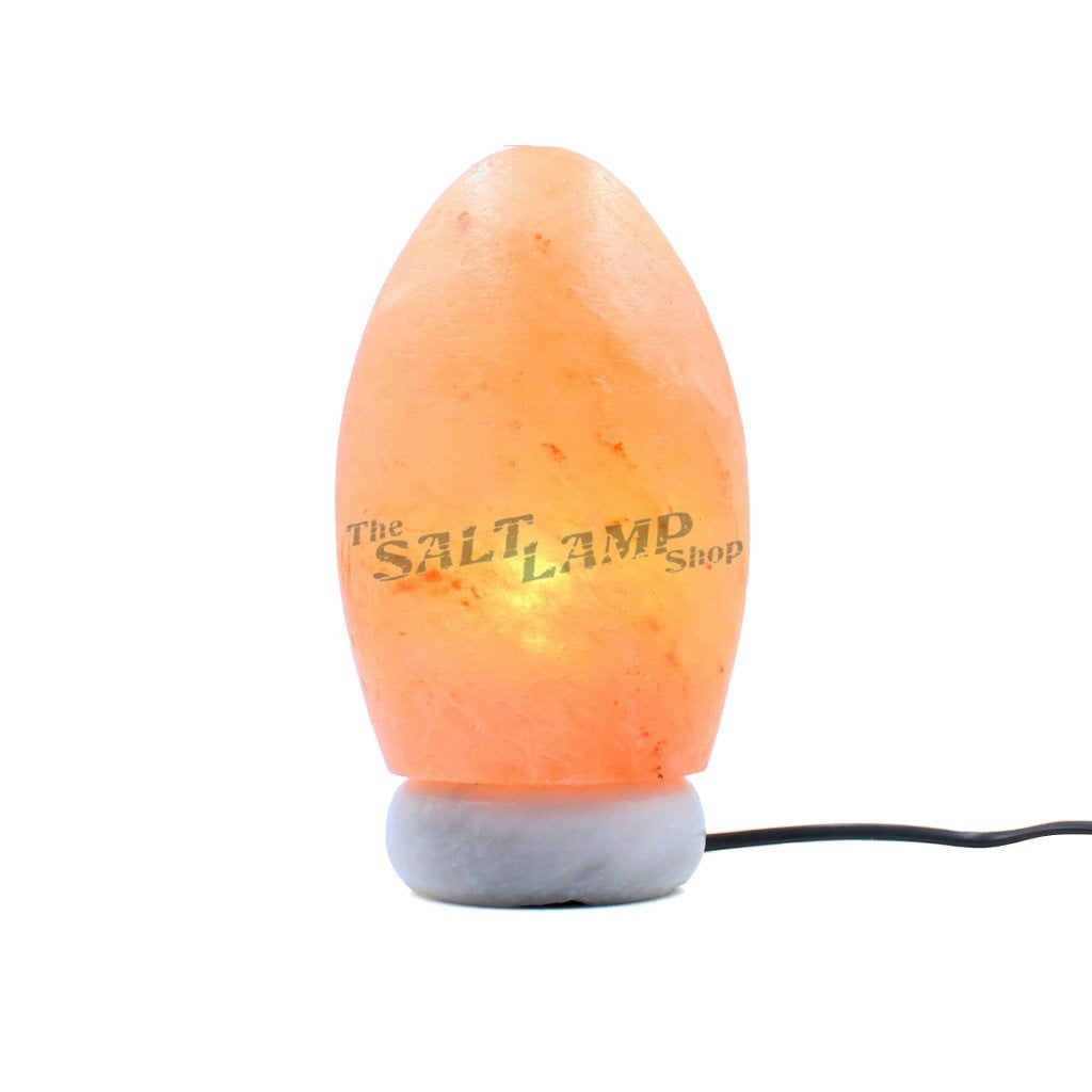 Egg Salt Lamp (Cloudy White Marble Base) Crafted