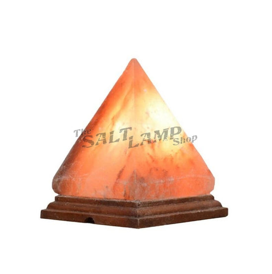 Pyramid Salt Lamp (Timber Base) Crafted