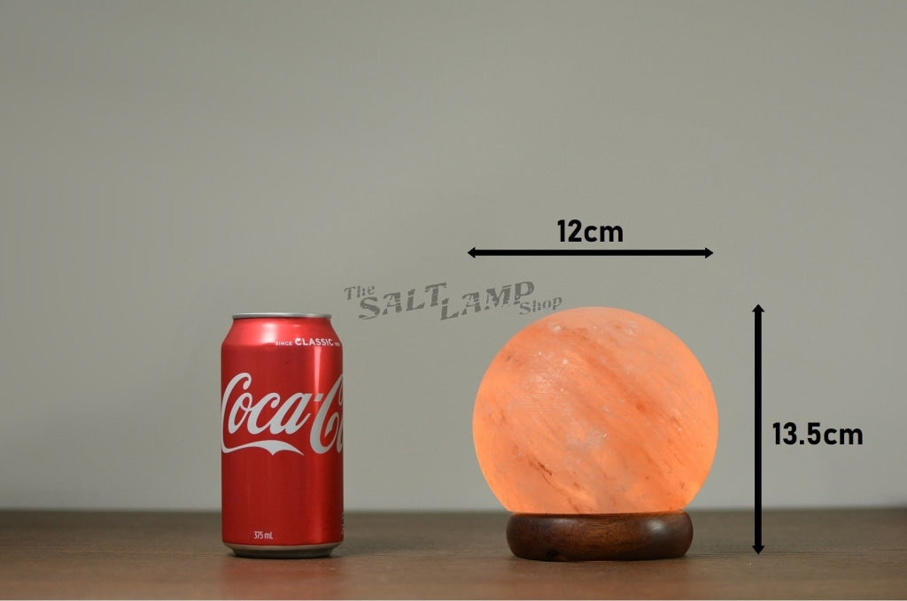 Load image into Gallery viewer, Small Sphere Salt Lamp (Timber Base) Crafted
