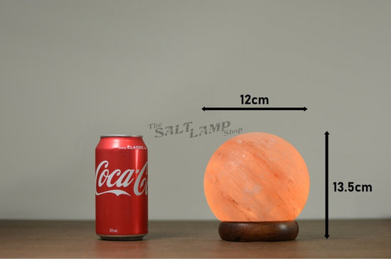 Load image into Gallery viewer, Small Sphere Salt Lamp (Timber Base) Crafted
