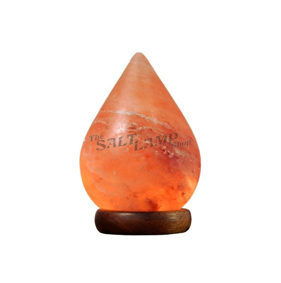 Tear Drop Salt Lamp (Timber Base) Crafted